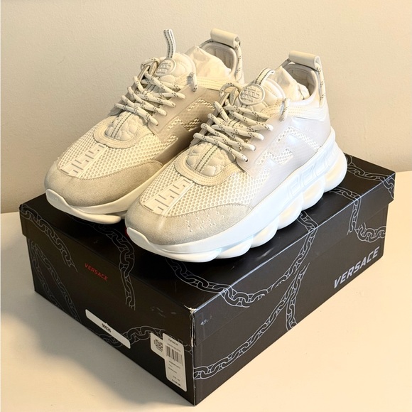 Versace Chain Reaction White Mesh Rubber Suede - Picture 2 of 7